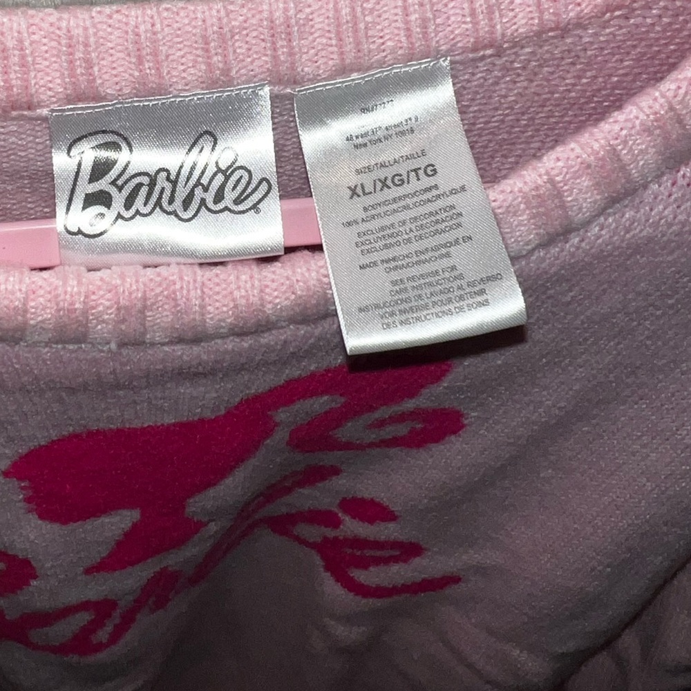 Barbie Pink Knit Crewneck Sweater - Picture 2 of 2
